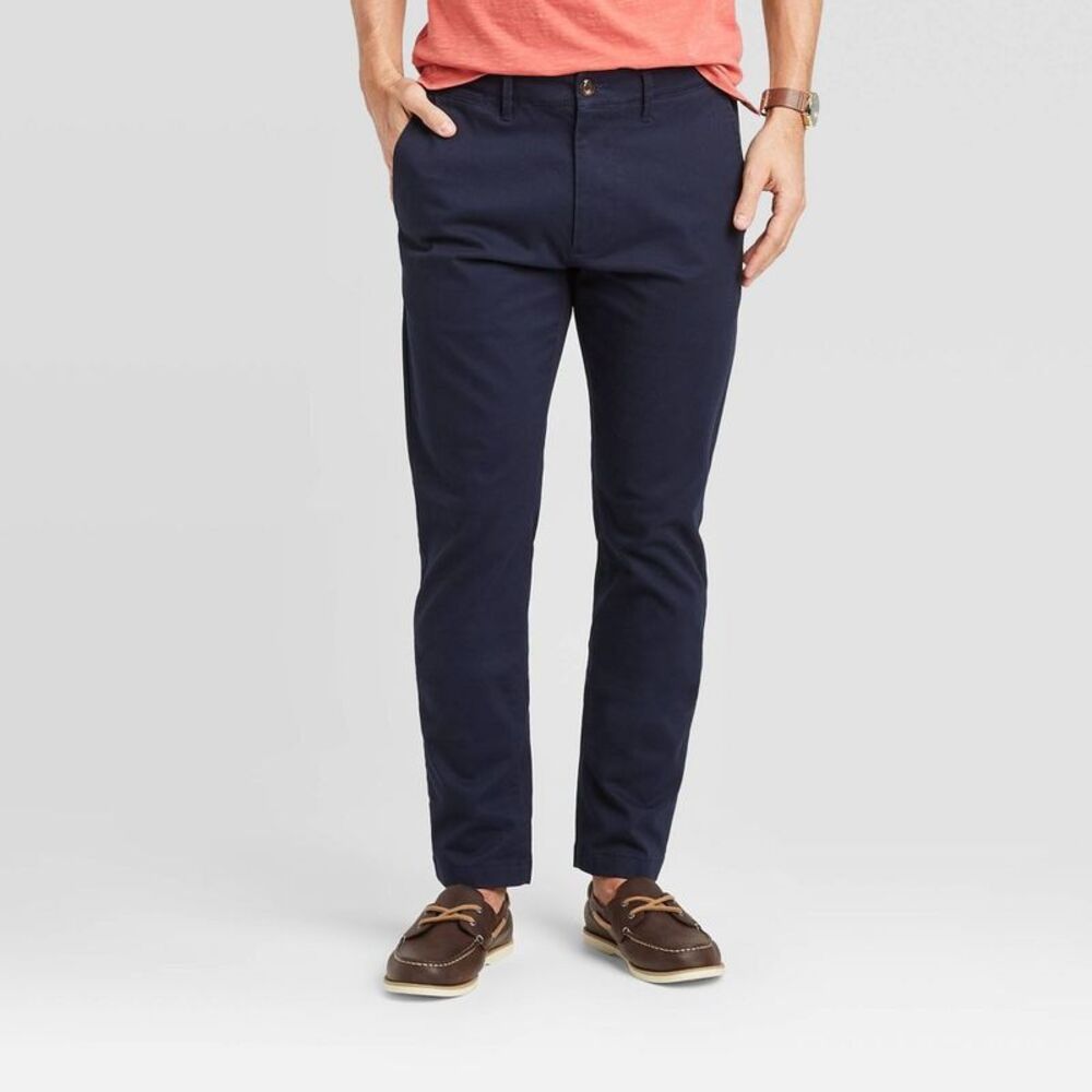 Men's Every Wear Slim Fit Chino Pants - Blue 31x30: Mid Rise Stretch Twill